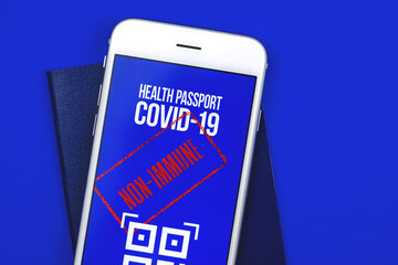 COVID-19 vaccinate control concept, positive result, a troubles with travel in a pandemic world