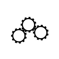 Three black gears icon isolated on white background. Settings symbol for your interface. Simple ilustration. Vector EPS 10