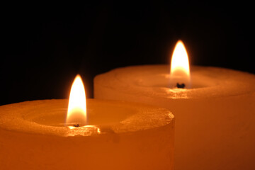Two paraffin thick candles