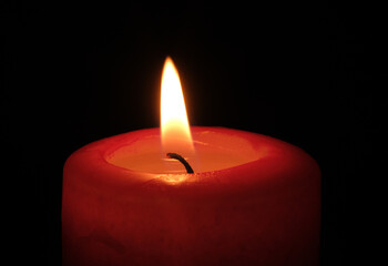 Red paraffin thick candle
