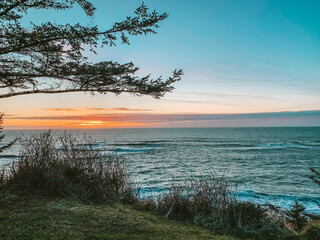 sunset over the river