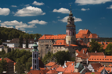 Czech krumlov stunningly beautiful town with state castle in southern Bohemia czech republic listed...