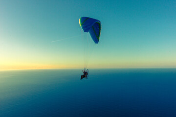 aerial photographer sati Özdemir takes pictures of the coast with a paramotor on the Black Sea coast.