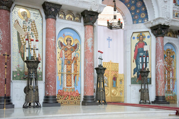 Fototapeta na wymiar Kronstadt. Russia. Interior of the Naval Cathedral of St. Nicholas