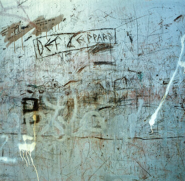 Grafitti At Wal. Def Leppard.  Skratches. Acoma Pueblo Native American Pueblo Albuquerque, New Mexico United States. Sky City, Acomita, Anzac. Indian Reserve.