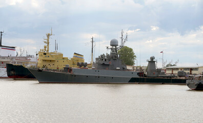 Ships in the port of Kronstadt