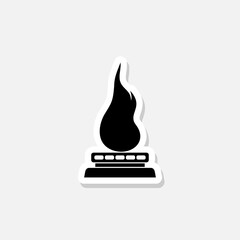 Home gas stove burning sticker icon