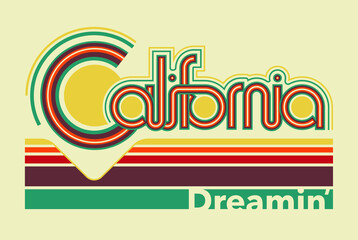 California Dreamin' retro poster design