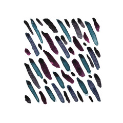 watercolor multi-colored stains, stripes in the form of a square isolated, on a white background
