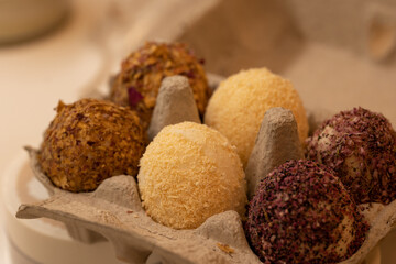 Colorful egg Bath Bombs with beautiful texture