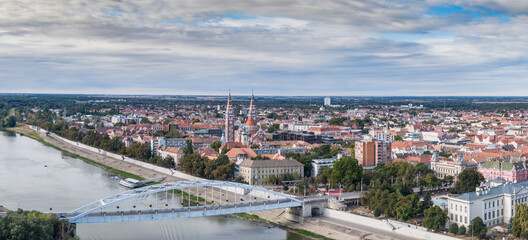 Fototapeta premium aerial photo of beautiful Szeged
