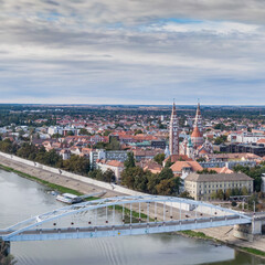 Obraz na płótnie Canvas aerial photo of beautiful Szeged