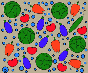 the patter consists of vegetables tomatoes, cucumbers.