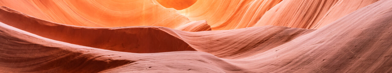 vibrant colors of eroded sandstone rock in slot canyon, antelope valley, page, arizona, usa. red...