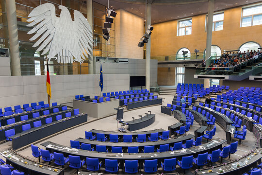 German Reichstag main hall of the German federal parliament in Berlin on February 22, 2017