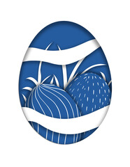 Easter card with a blue Easter egg
 - obrazy, fototapety, plakaty
