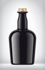 Non-transparent bottle on background. 