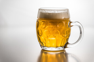 premium czech beer lager on white