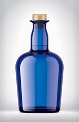Color Glass Bottle on background. 