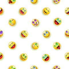 Seamless Pattern Abstract 1 Happy April Fool Day Holiday Celebrate Background Smile Vector Design Style