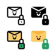 email padlock security character Icon, Logo, and illustration