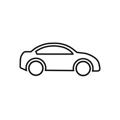 Car line icon on white background. Side, vehicle, automobile sign. Transport concept. Trendy flat outline illustration, used for topics like logo, travel, trip, traffic, loan, app, web. Vector EPS 10
