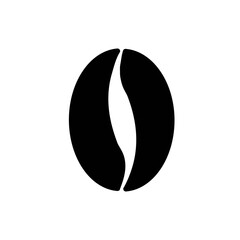 Coffee bean vector illustration. Trendy outline flat simple design icon. Isolated on white background design for logo, mobile app, web icons, sign and symbol. Vector EPS 10.