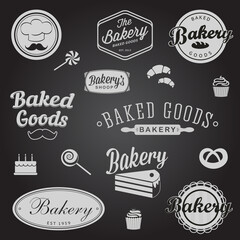 Set Vintage Bakery Badges Labels Logo