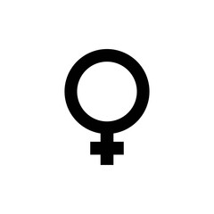 Simple female gender or sex symbol line icon in black for web site and mobile app, modern minimalistic flat design. Isolated on white background. Vector EPS 10.