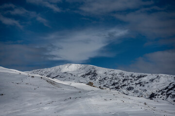 Fototapeta na wymiar mountain landscape after snowfall in the Caucasus mountains 