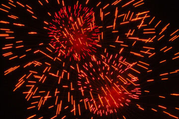 Red fireworks explosion