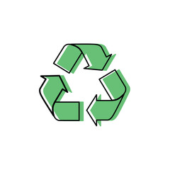 Fototapeta premium Recycle icon - green vector sign