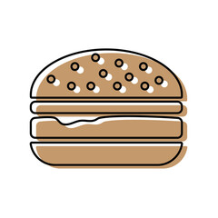 colour  fast food  icon. hamburger icon. fast food logo vector