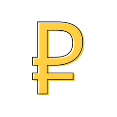 Obraz premium colour russian ruble icon. russian ruble sign. vector