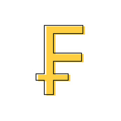 Obraz premium colour franc icon. franc sign. money. vector