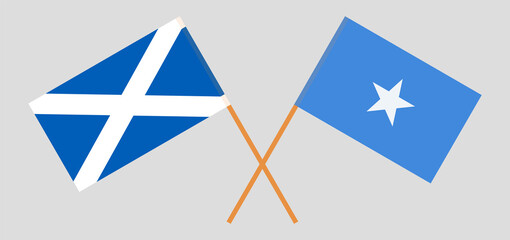 Crossed flags of Scotland and Somalia. Official colors. Correct proportion