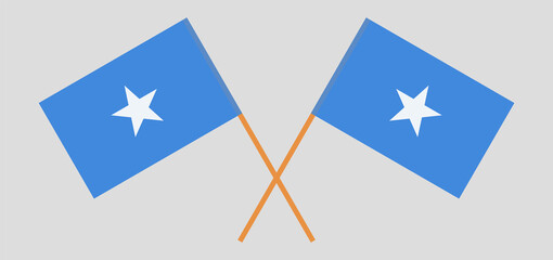 Crossed flags of Somalia. Official colors. Correct proportion