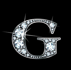 A stunning beautiful "G" set in diamonds and silver.