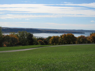 autumn landscape with lake and trees