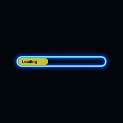 Fototapeta na wymiar Loading neon icon for website, mobile application and template UI material. vector illustration