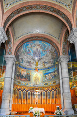 Fototapeta na wymiar Tibidabo cathedral interiors in Barcelona, Spain