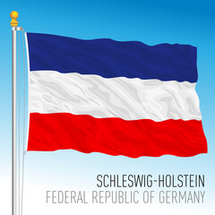 Schleswig Holstein lander flag, federal state of Germany, europe, vector illustration