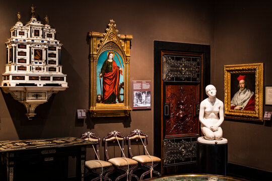 4 JUNE 2018, MILAN, ITALY: Museum of the Poldi Pezzoli, exposition of luxury from the collections of the nobility of Milan.
