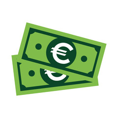 Euro flat icon sign vector. Paper money symbol isolated on white background, Business graphic illustration