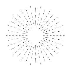 Obraz premium Sunburst line icon isolated on white background, summer web banner, retro circle design, vector illustration