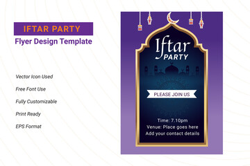 Ifter Party invitation flyer design. Ramadan flyer for ifter party and seminar. Iftar party celebration poster, banner, ftar banner or flyer design, ramadan flyer, ifter party 