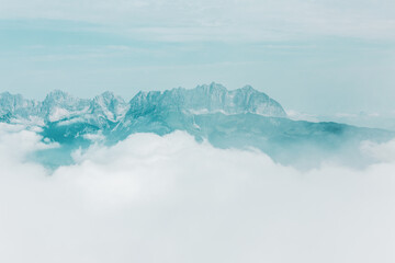 Kitzbühel Alps above the clouds , Austria.