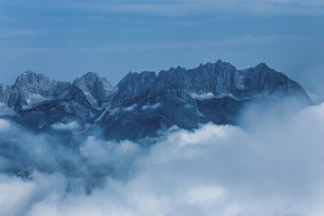 Kitzbühel Alps above the clouds , Austria.