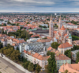 Naklejka na ściany i meble aerial photo of beautiful Szeged