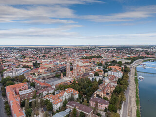 Fototapeta na wymiar aerial photo of beautiful Szeged